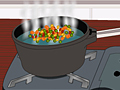 Preparing vegetable salad to play online