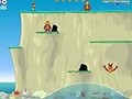 Monkeys jumping off the cliff to play online