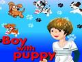 Boy with puppy to play online