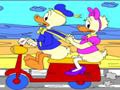 Coloring Donald scooter to play online